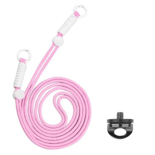BRDRC Pink White Knot Camera Strap Crossbody Lanyard with 1/4" Screw - 1