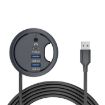 USB-C & USB 3.0 Desk Grommet Hub Dock Station with 3.5mm, 1.2m Cable - 1