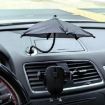 Mini Sun Protection Umbrella Parasol, Magnetic Phone Holder, 9.4" Black - 5