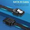 0.5m SATA3.0 Aluminum Foil Shield Braided Hard Drive Power Cable (Black) - 4