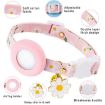 Yellow Silicone AirTag Cover Pet Collar with Bell & Daisy Design - 4