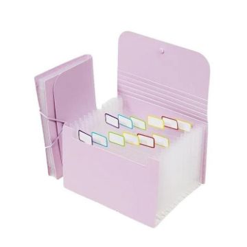A6 Expanding File Organizer with 12 Pockets for Storage - Purple - 1
