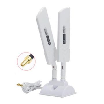 5G Router Antenna 42dBi Outdoor Long Range WiFi Booster TS9 White - 1