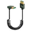 8K 60Hz HDMI 2.1 Spring Cable, 0.5m Length, Reverse Bend Spec - 1