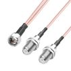 50cm F-Splitter Coaxial RF Cable - F Male to Dual Female Adapter - 5