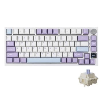 Ajazz AK820 Pro Wireless Bluetooth Mechanical Keyboard, Gift Axis Purple - 1