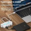 USB 2.0 Hub Splitter with Colorful Light, Type-C Dock, 1.2m (White) - 7