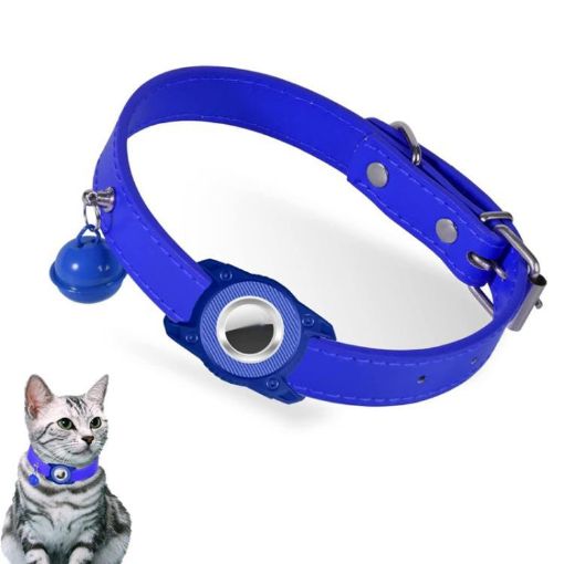 Waterproof Leather Pet Collar for AirTag Tracker - Anti-Lost Cat Locator - 1