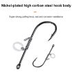 10pcs Crooked Mouth Barbed Sea Fishing Hooks 4/0 for Lure & Shrimp - 5