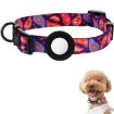 Waterproof Silicone AirTag Pet Collar Case for Cats & Dogs, Size M, Purple - 1