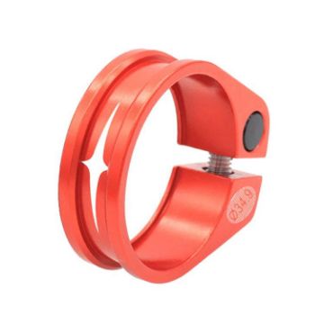 34.9mm Red Aluminum Seatpost Clamp for Mountain Road Bicycle - 1
