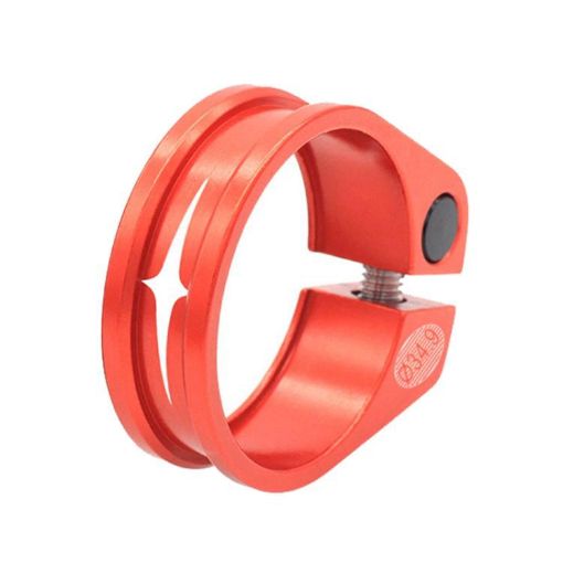 34.9mm Red Aluminum Seatpost Clamp for Mountain Road Bicycle - 1