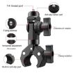 Motorcycle Bicycle Handlebar Camera Clip Clamp with Adapter for Sports Camera - 3
