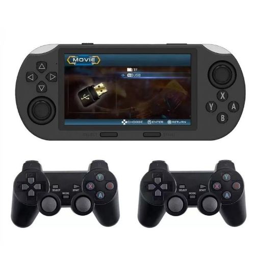 SF3000 Handheld Game Console, 4.5" IPS, 64G, 20,000 Games, 2 Handles - 1
