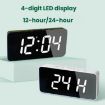 LED Mirror Digital Clock, Type-C Port, 18650 Battery Slot, White - 2