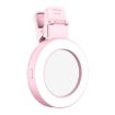 Foldable Pink Clip-on Mobile Phone Selfie Mirror with Fill Light - 1