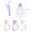 Foldable Pink Clip-on Mobile Phone Selfie Mirror with Fill Light - 2