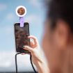Foldable Pink Clip-on Mobile Phone Selfie Mirror with Fill Light - 9