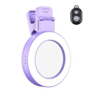 Foldable Purple Selfie Mirror Fill Light with Remote Control - 1