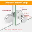 Frameless Glass Door Hinge Wine Cabinet 180 Window Door Round Hinge - 7