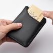 Men's Black Leather Wallet - Multi-Position Card Holder & Mini Purse - 7