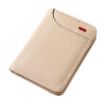 Beige Cross Texture Men's Leather Wallet with Card Holder & ID Bag - 1