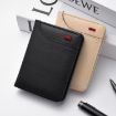 Beige Cross Texture Men's Leather Wallet with Card Holder & ID Bag - 9