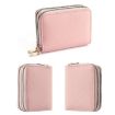 Women's Pink PU Wallet - Large Capacity Double Zipper Card Holder - 3