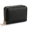 Women's Pink PU Wallet - Large Capacity Double Zipper Card Holder - 4