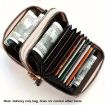 Women's Pink PU Wallet - Large Capacity Double Zipper Card Holder - 7