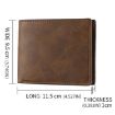 Retro Black Leather Men's Short Wallet - Horizontal Purse & Money Clip - 4