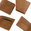 Retro Black Leather Men's Short Wallet - Horizontal Purse & Money Clip - 5