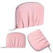 Black Women Wallet - Pleated PU Zipper Short Wallet, Solid Color Coin Purse - 3