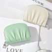 Black Women Wallet - Pleated PU Zipper Short Wallet, Solid Color Coin Purse - 7