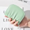 Black Women Wallet - Pleated PU Zipper Short Wallet, Solid Color Coin Purse - 9