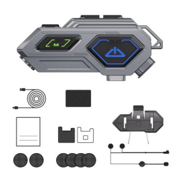 C8Pro IPX7 Waterproof Intercom Helmet Bluetooth Headset with Hard Mic - 1