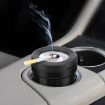 A636 Black Screw Cap Ashtray for Car & Home Desktop Use - 2