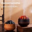 Simulated Charcoal Fire Night Light Humidifier USB Large Mist (Wood Grain) - 4