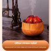 Simulated Charcoal Fire Night Light USB Humidifier - Dark Wood Grain - 8