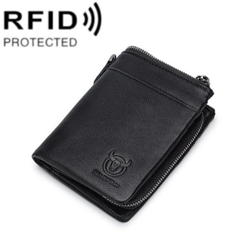 BULL CAPTAIN 050 RFID Anti-theft Wallet with Detachable Coin Purse Black - 1