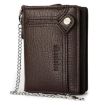 Dibaoleiou Men's Anti-Theft Chain Wallet, Retro Money Purse, Coffee - 1