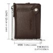 Dibaoleiou Men's Anti-Theft Chain Wallet, Retro Money Purse, Coffee - 4
