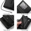 Dibaoleiou Men's Anti-Theft Chain Wallet, Retro Money Purse, Coffee - 7