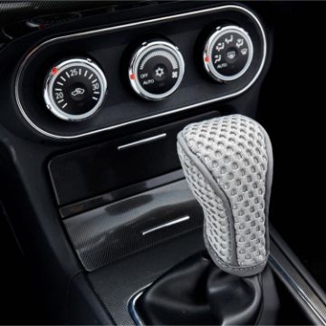 Universal Car Gearshift Cover - Manual Transmission Gray Interior Accessory - 1