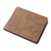 DEABOLAR Men's Brown Leather Short Wallet with Zipper and Card Slots - 1