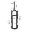 KRSEC XR36 29" MTB Fork, Straight Taper Tube, Barrel Axle, Black - 3