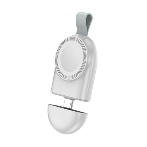 Portable Magnetic Wireless Charger for Apple Watch 1-10/SE, Type-C, White - 1