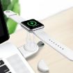 Portable USB Magnetic Wireless Charger for Apple Watch 1-10/SE (White) - 2