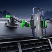 Green Square Clip Car Suction Cup Phone Holder for Front Glass Navigation - 2