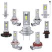 2pcs Mini 9012 LED Headlight Bulbs - Direct Plug, White Light - 2